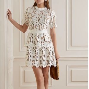 Self-Portrait Grosgrain lined guipure lace dress size UK 4, US 0. NWT